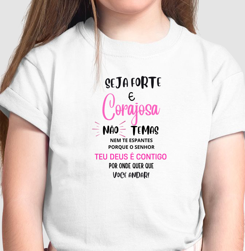 💪 Camiseta Cristã Feminina – Seja Forte e Corajosa ✨