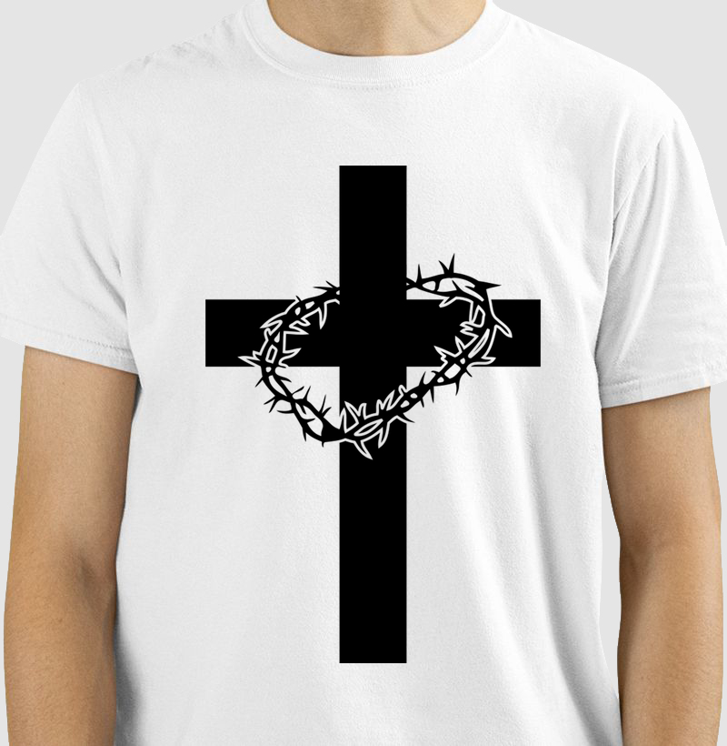 T-shirt Cruz Coroa de Espinhos - (V. Black)