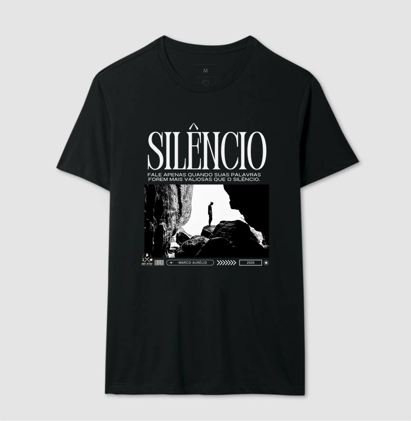 Camiseta "Silêncio" - Sabedoria e Reflexão