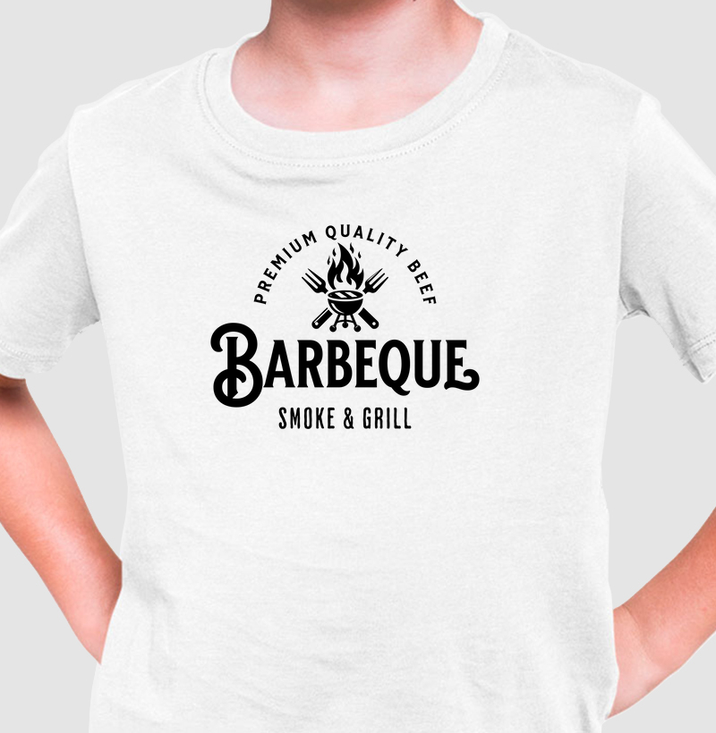 Barbecue Lifestyle: Camiseta Infantil - Design Autêntico para Amantes do Churrasco