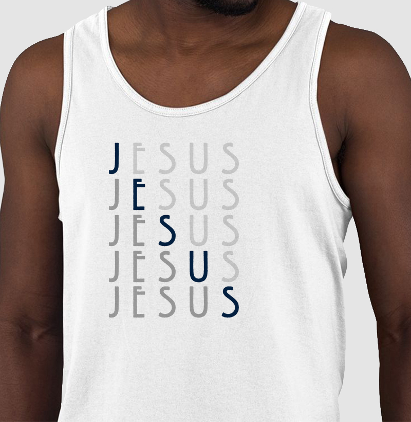 Estampa Jesus Diagonal Branca Masc.