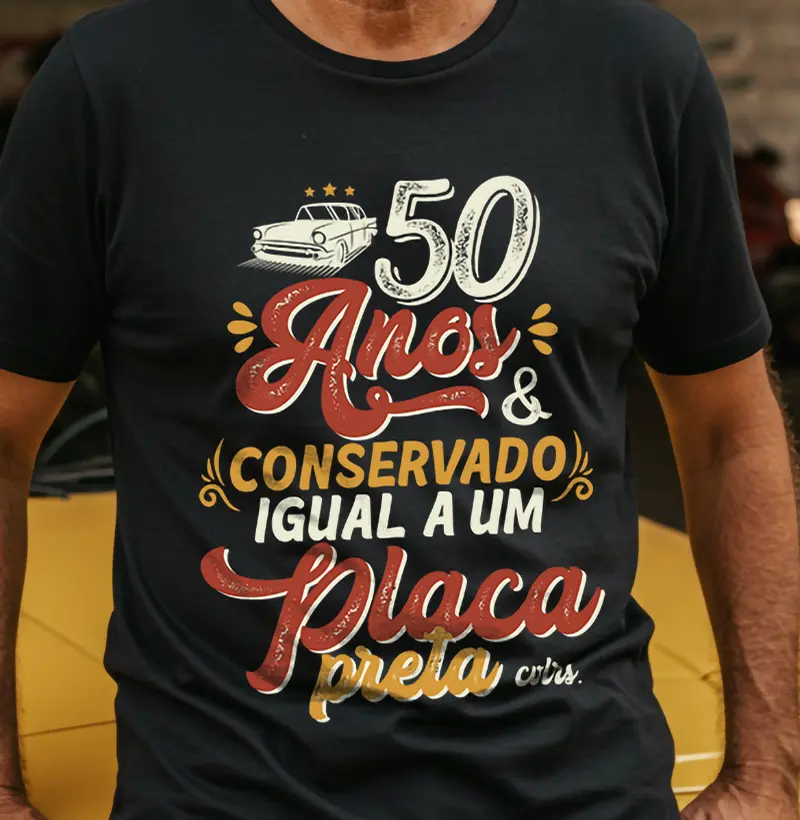 50 anos e conservado igual a um placa preta
