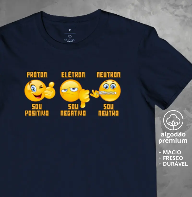 Camiseta Prótons, Nêutrons e Elétrons