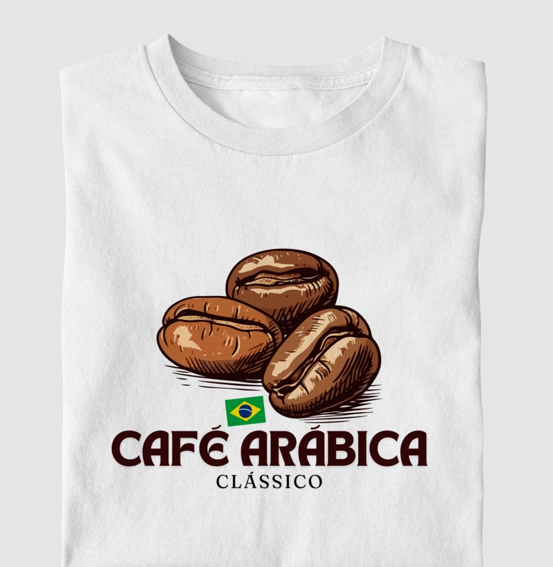 CAMISETA "CAFÉ ARÁBICA DO BRASIL" - Coleção Cultura Alimentar Brasileira