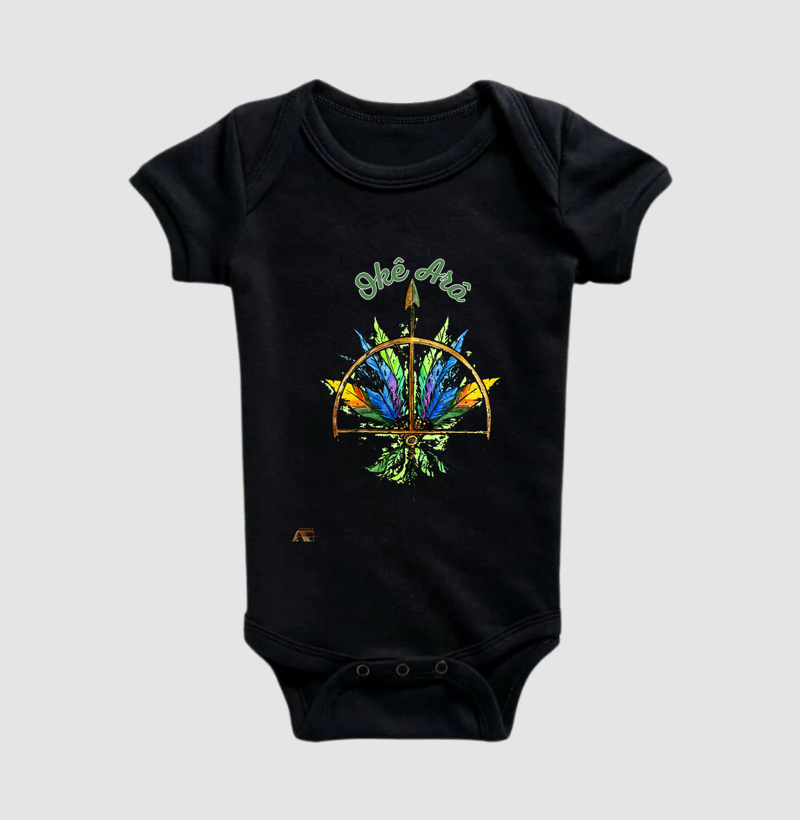 Camiseta Força da Floresta Oxóssi Ancestral 100% Algodão