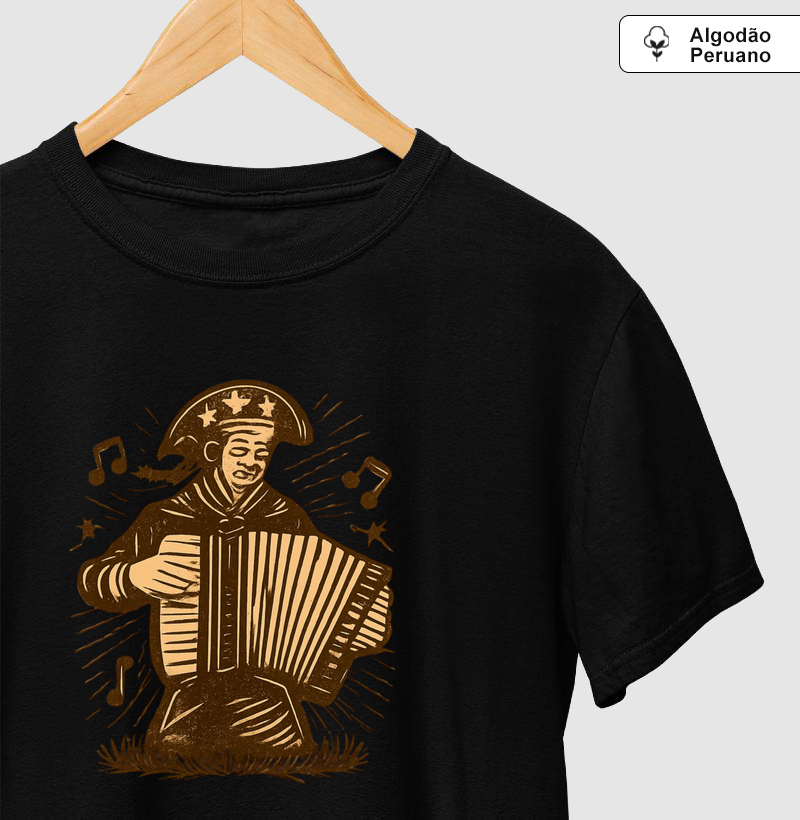 Sanfoneiro no estilo xilogravura