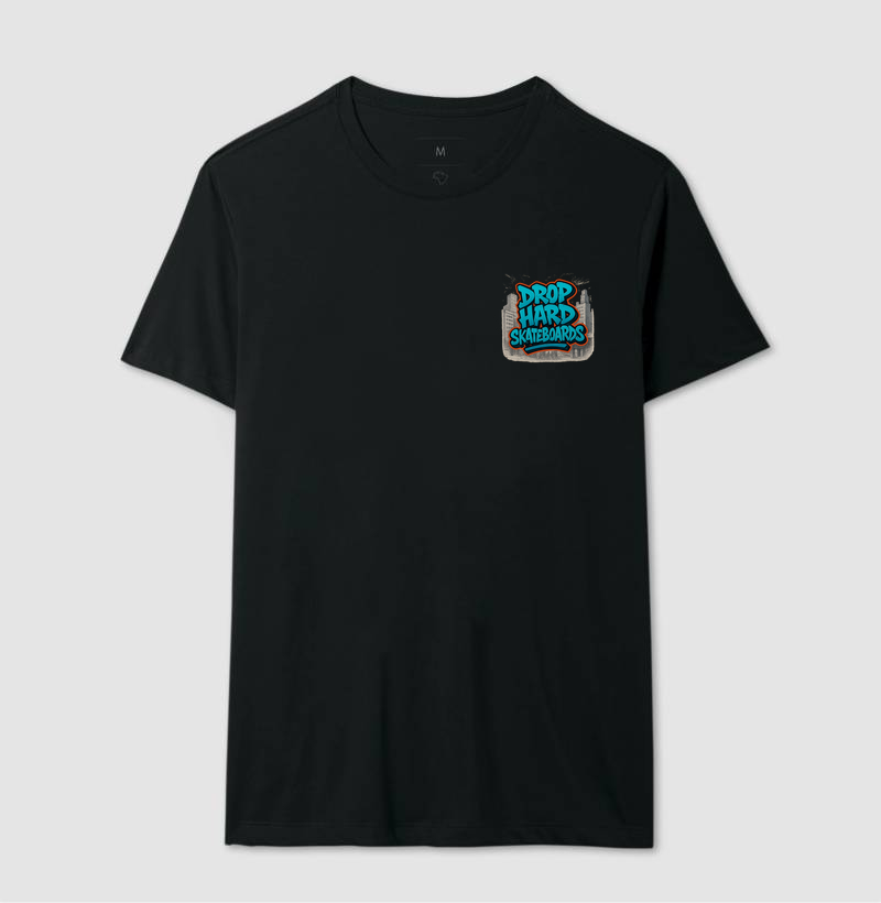 Camiseta basica drop hard skateboards grafite