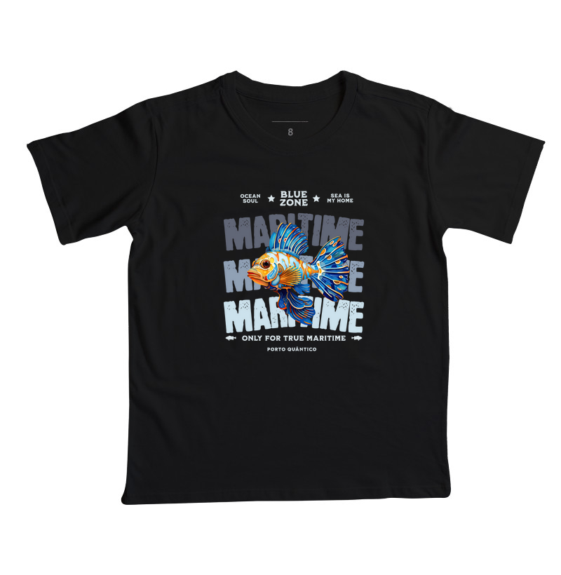 Camiseta Infantil Unissex 100% Algodão - Blue Zone