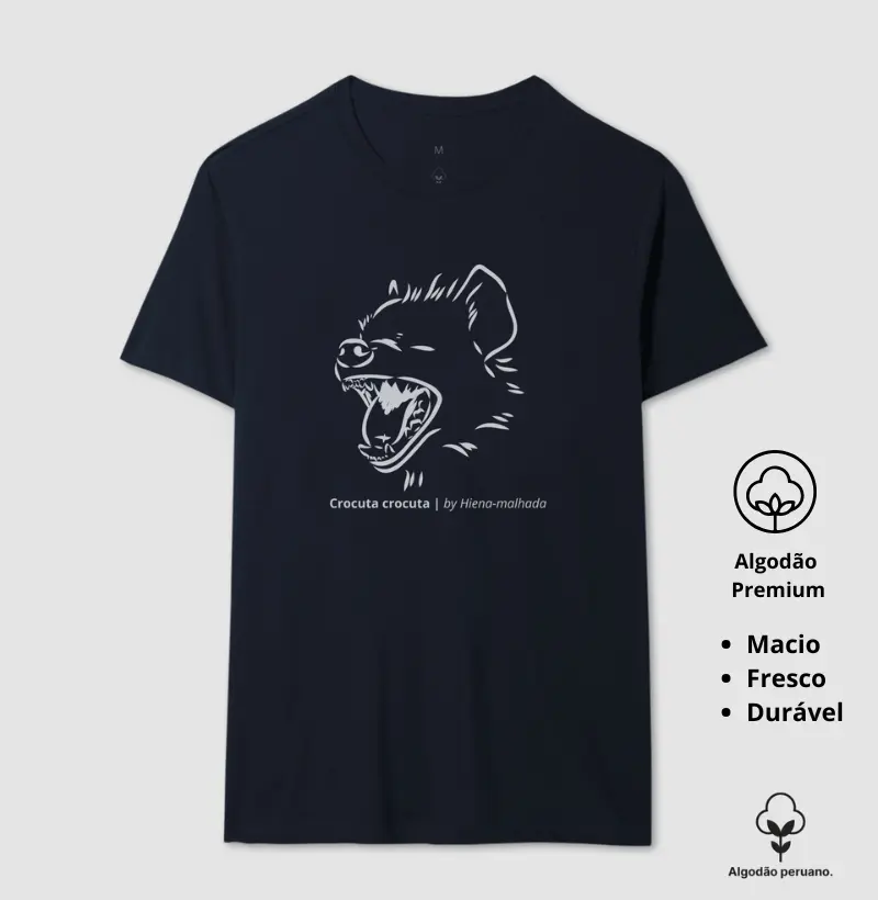 Camiseta Animalis Hiena Risonha 100% Algodão Peruano