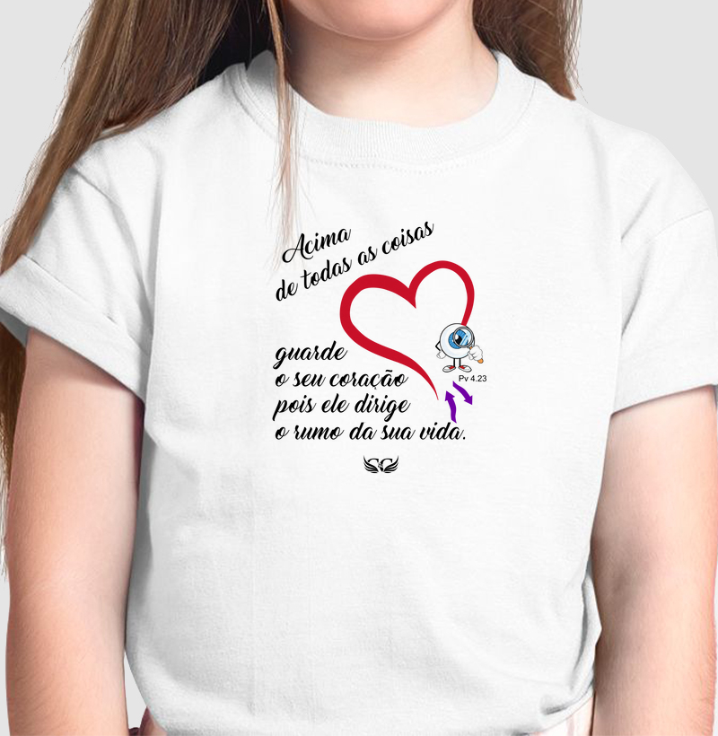 Camiseta Infantil Personalizada Guarde o seu coração.
