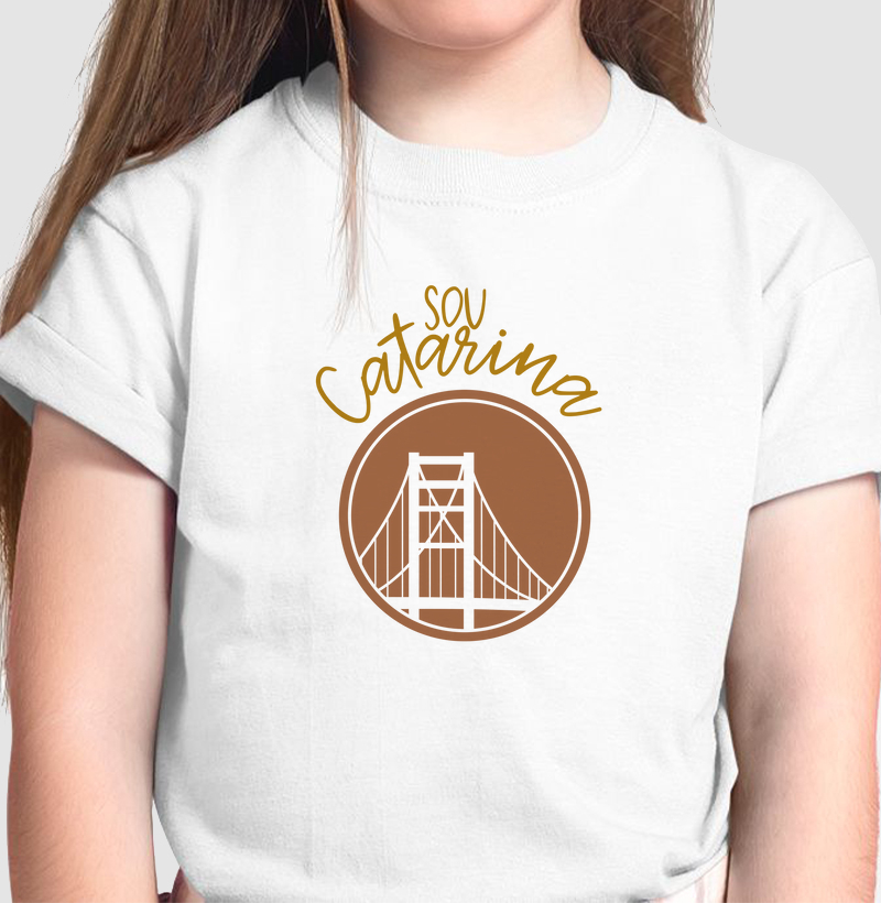 CAMISETA INFANTIL SOU CATARINA CARAMELO