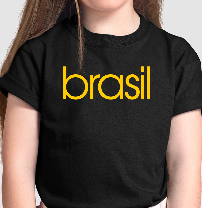 Camiseta Infantil Brasil Estampa Amarela
