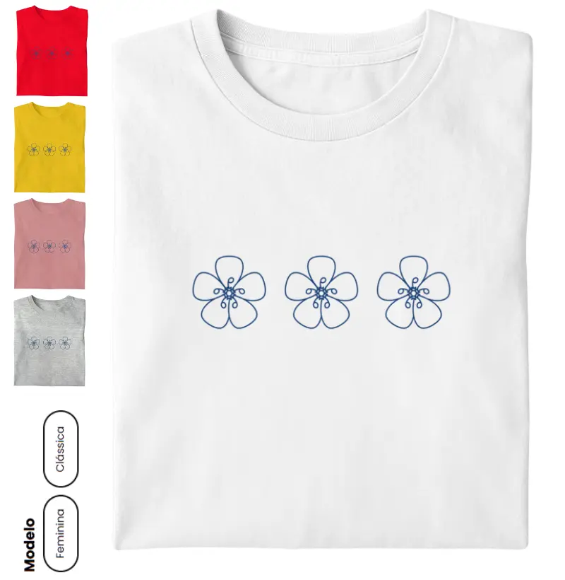 3 HIBISCOS [estampa MARINHO]