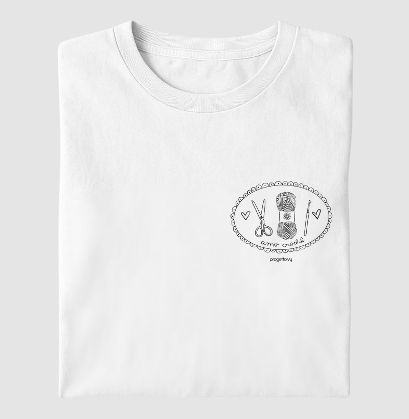 T shirt amo crochê