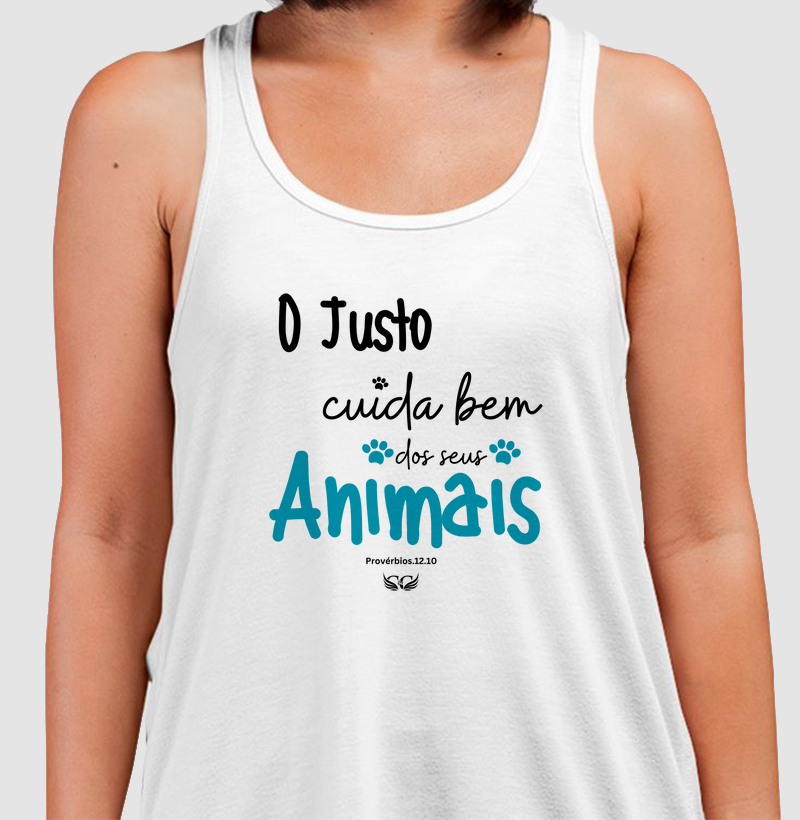 Camiseta Personalizada O justo cuida bem dos seus animais. Pv 12.10