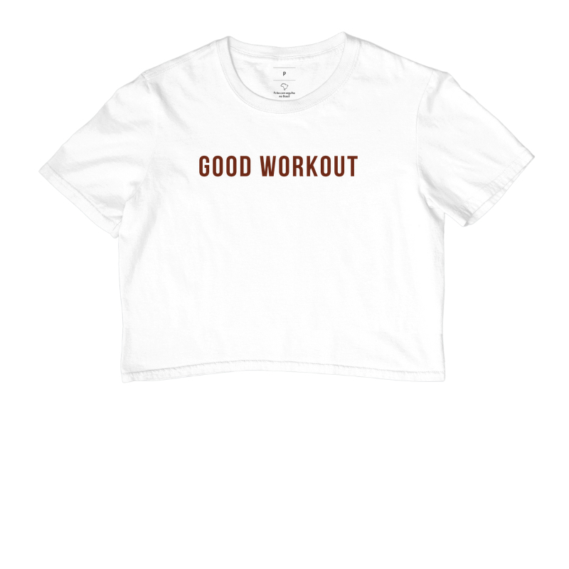 Cropped Good Workout Logo Reta Marrom
