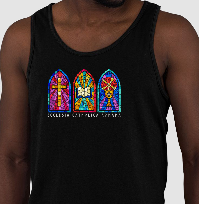 Estampa Vitrôs Católicos Preta Masc.
