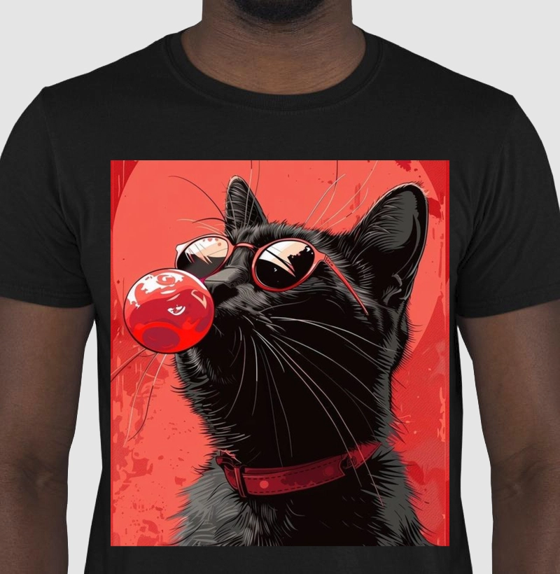 T-SHIRT CAT BUBBLEGUM 