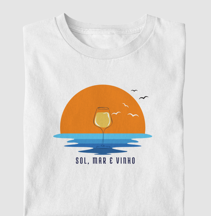 Camiseta Sol, Mar e Vinho