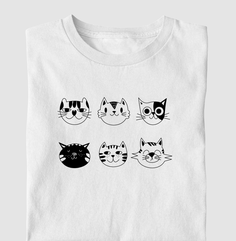 Camiseta Infantil Cat Faces