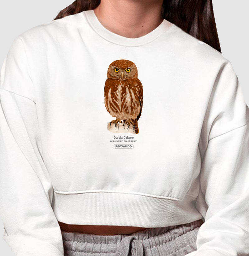 Aves do Brasil - Coruja Caburé - Moletom Cropped