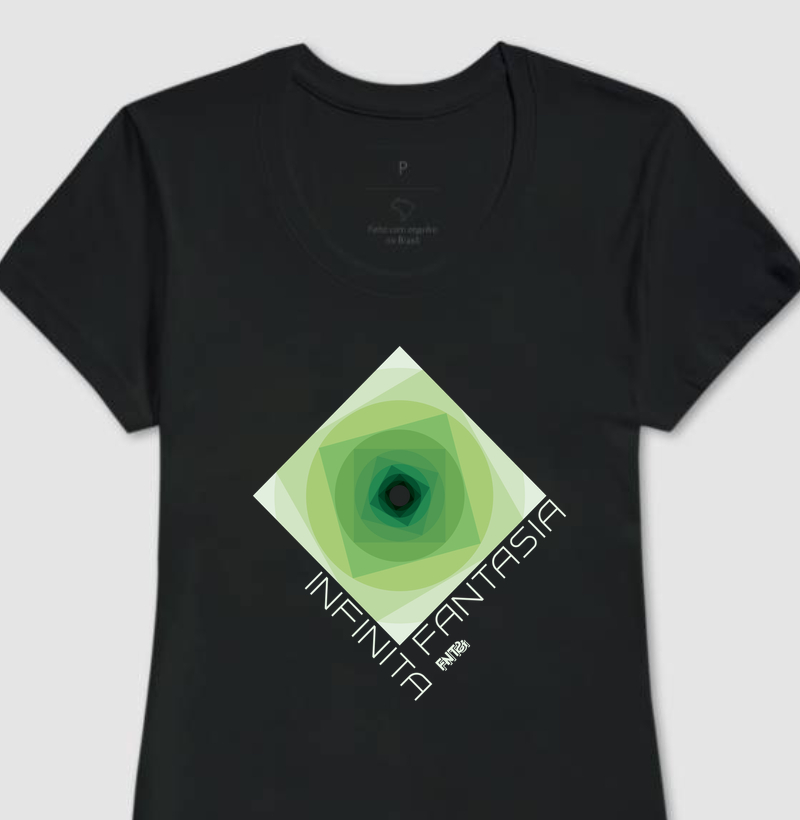 T-SHIRT "INFINITA FANTASIA" / VERDE ESTAMPA GRANDE