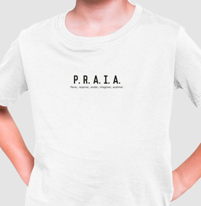 Camiseta Infantil | Sigla P.R.A.I.A.  - Surf For Fun Wear