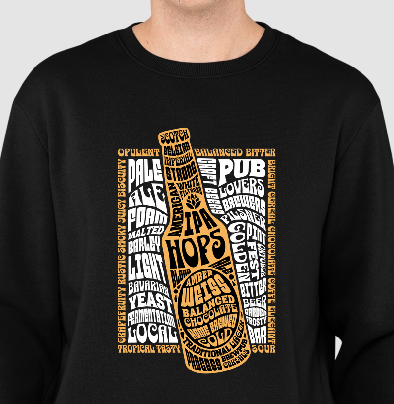 Hops IPA: Moletom Slim - A Paixão pela Cerveja em Cada Detalhe