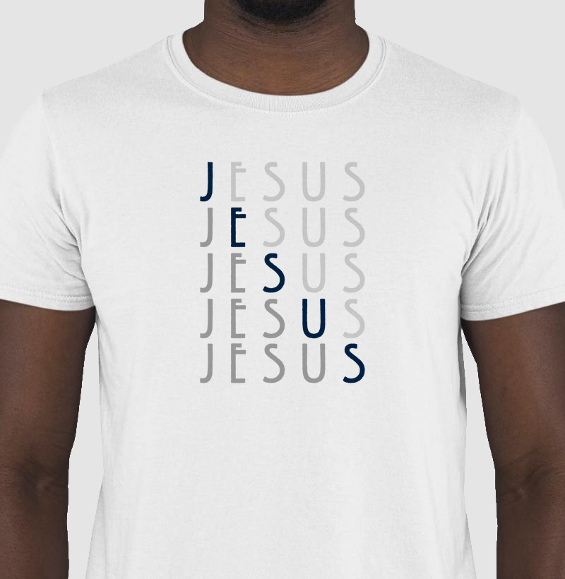 Estampa Jesus Diagonal Branca Masc.