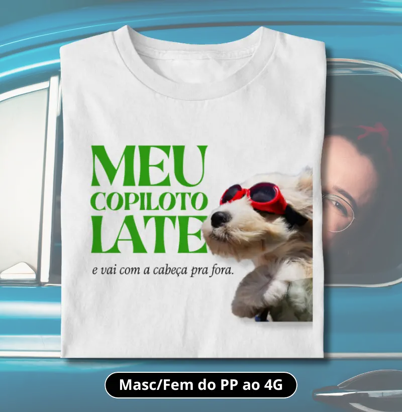 Meu copiloto late e vai com a cabeça pra fora
