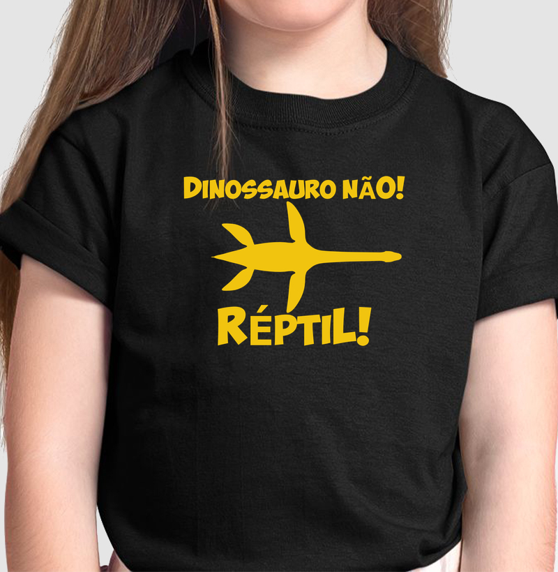Camisa Algodão Estampada Dinossauro Não! Pleisiosaurus Premium
