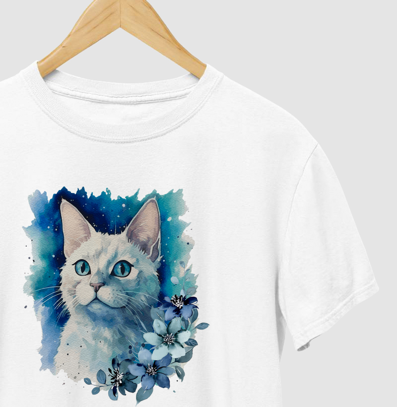 Flores e Felinos Gato Branco SKU25051