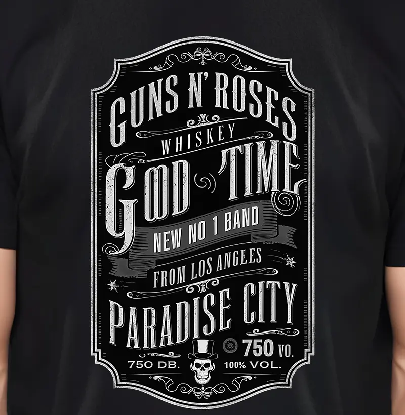 Camiseta Guns and Roses Whyskey