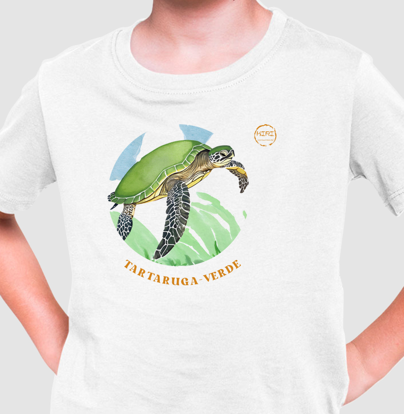 Camiseta Infantil KIRI - Tartaruga-Verde