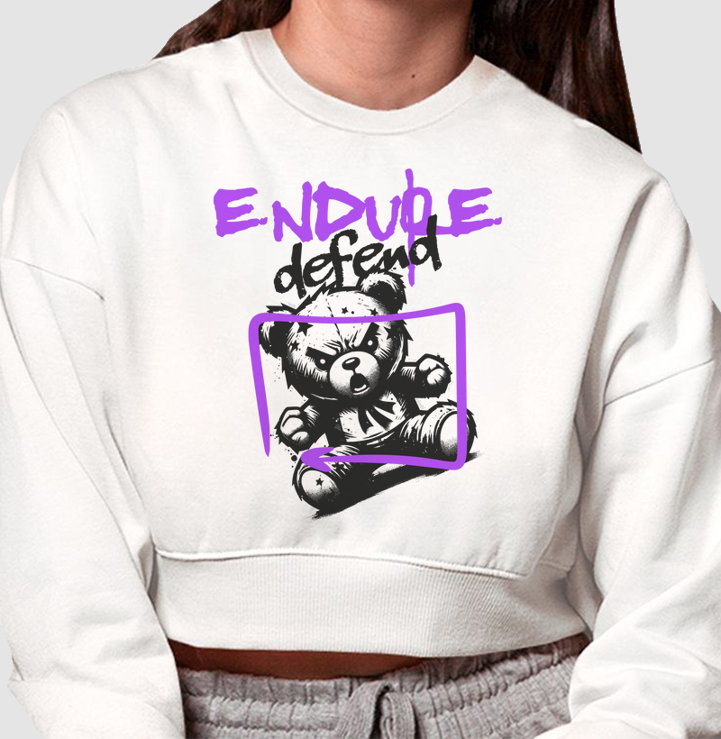 Endure & Defend: Moletom Cropped - Resiliência com Atitude