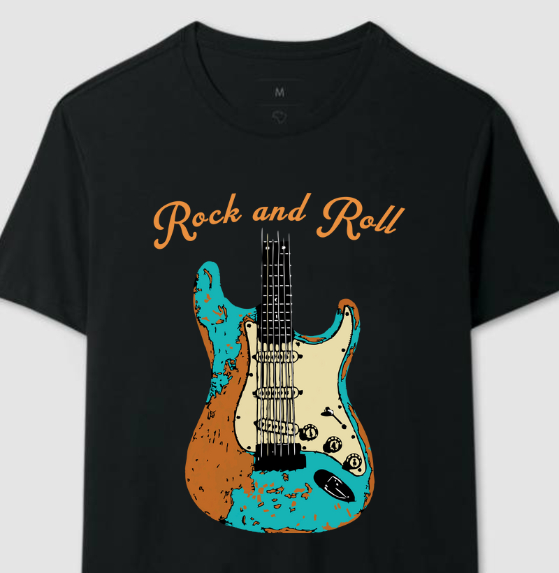 Camiseta Guitarra Rock and Roll