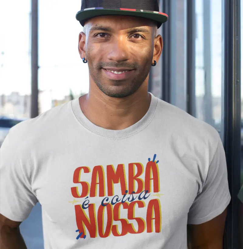 Camiseta Algodão Peruano Samba é coisa nossa