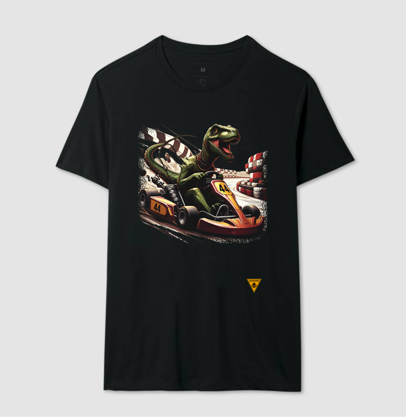 Camiseta premium mascote Velociraptor da VELOCIKART
