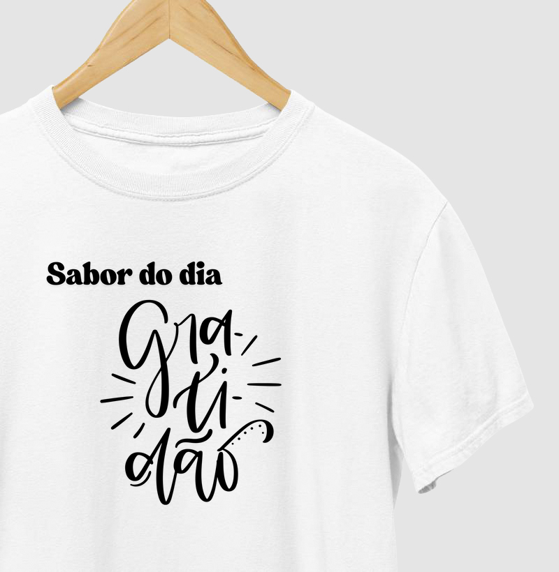 T-shirt sabor do dia gratidão
