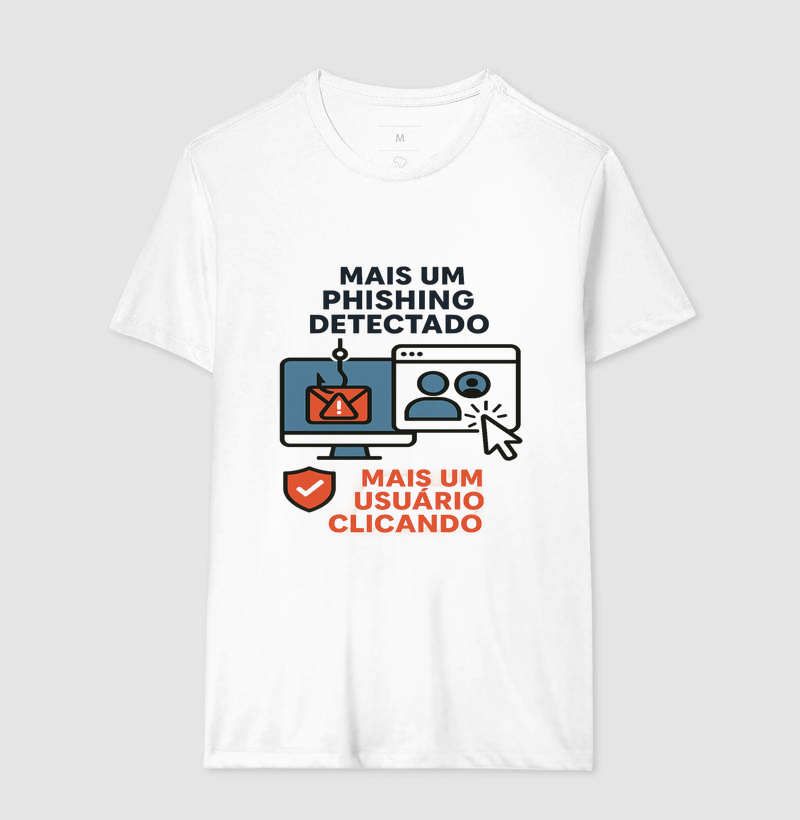 Camiseta Phishing Detectado – Segurança da informação com uma pitada de humor