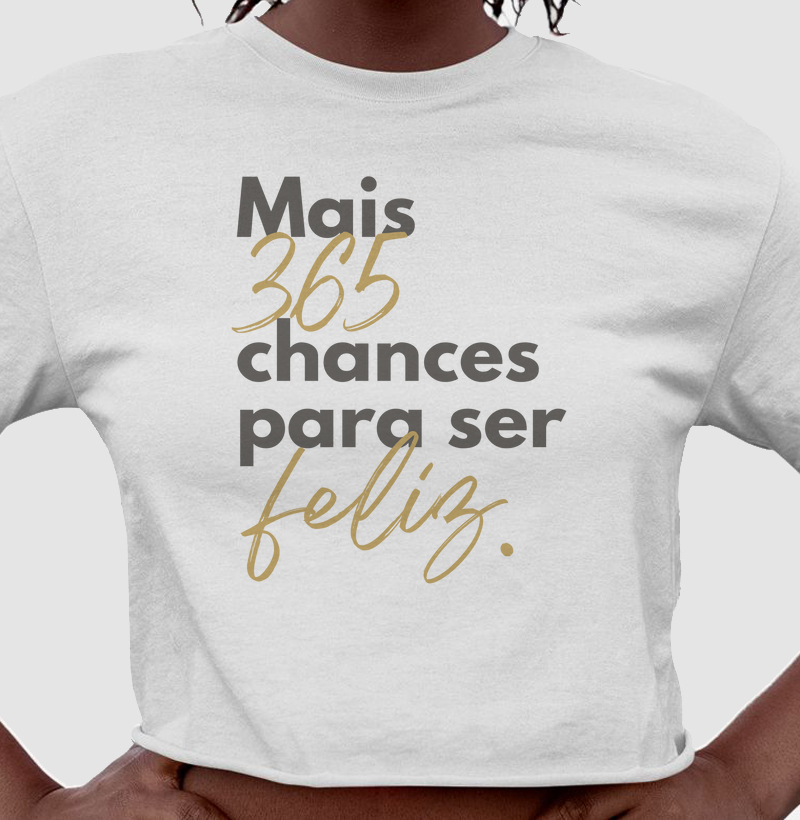 Camiseta cropped Mais 365 dias