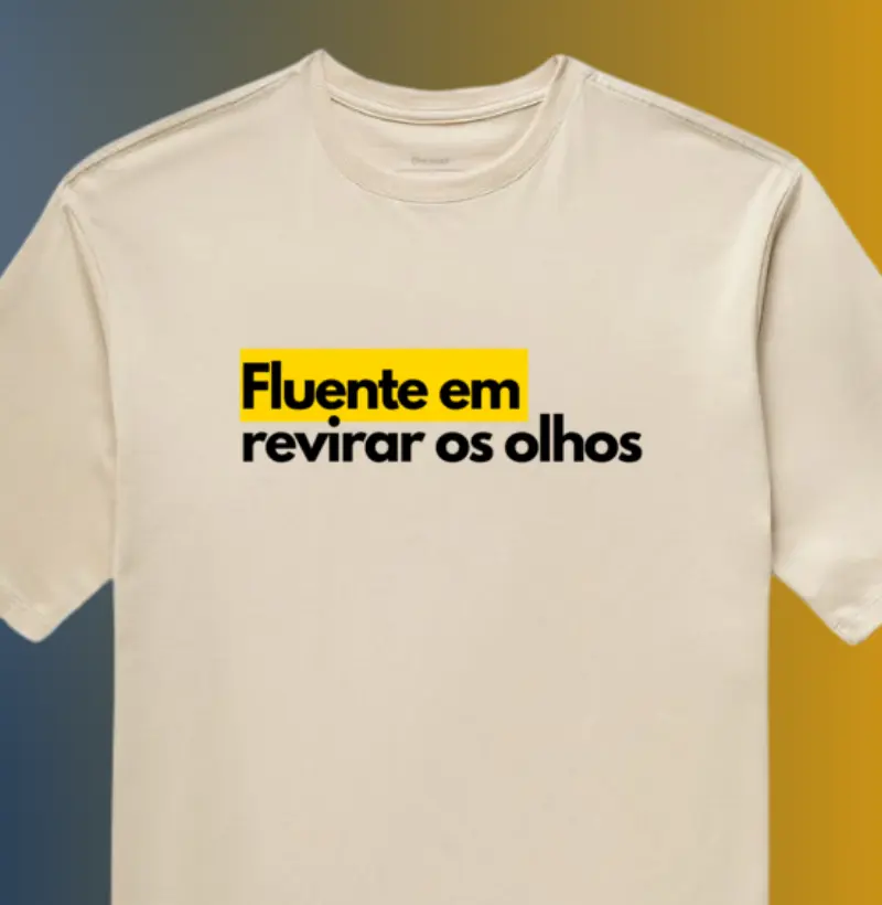 Fluente em revirar os olhos