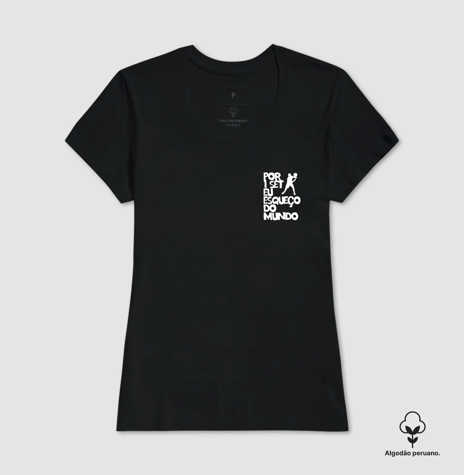 Camiseta Feminina Algodão Peruano Padel Club "Por 1 Set"