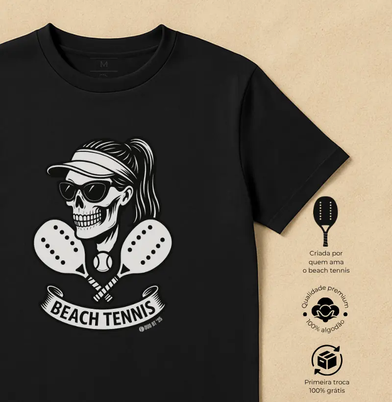 Beach Tennis Woman Skull