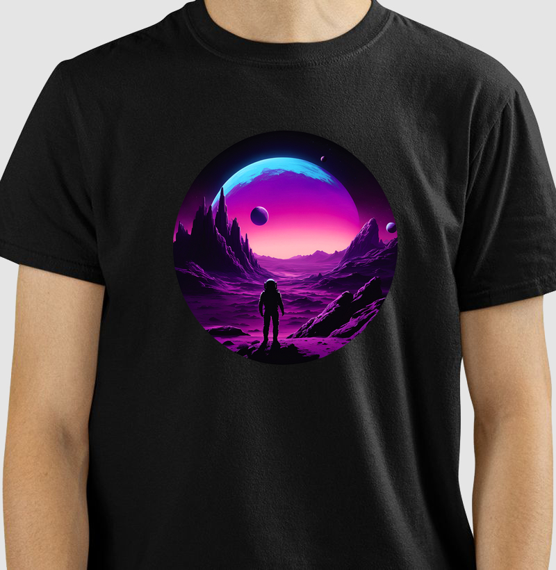 camiseta  minimalista esfera 3D  