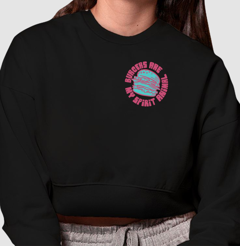 Cropped Moletom Burger Spirit