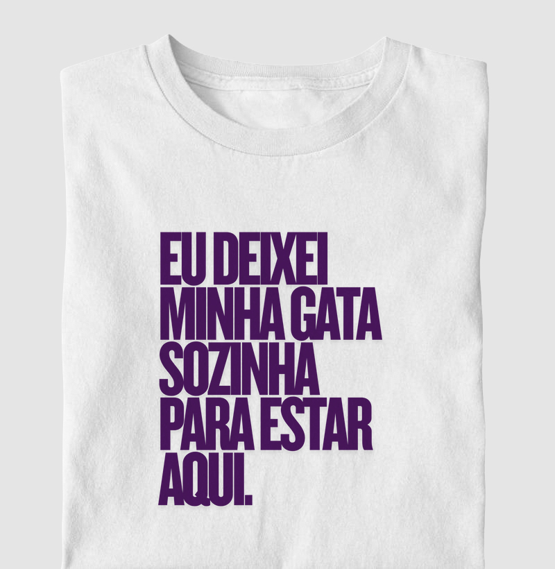 Eu deixei minha gata sozinha para estar aqui