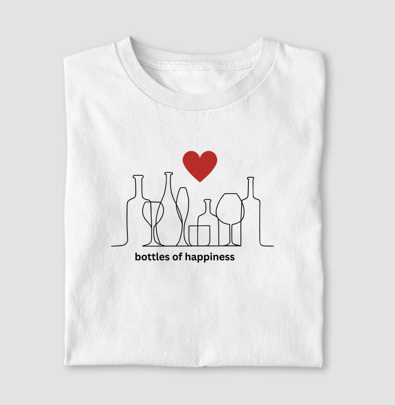 Camiseta Garrafas felicidade