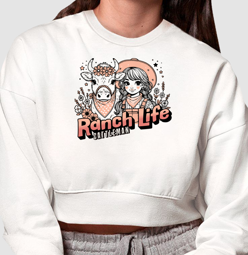 Moletom cropped ranch Life