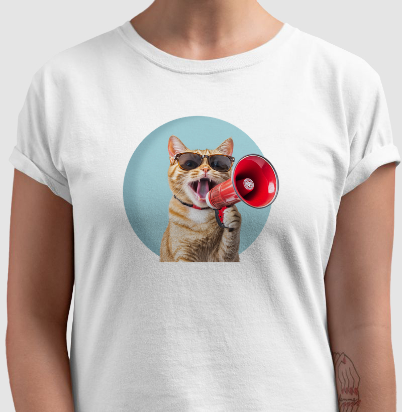 Gato Porta-Voz – Estampa Criativa e Cheia de Atitude | TODAY